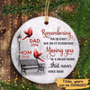 Cardinals Winter Snow Family Memorial Christmas Personalized Circle Ornament