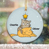 Cat Christmas Tree Meowy Christmas Personalized Circle Ornament