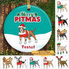 Christmas Dog Pitbull Merry Pitmas Personalized Dog Decorative Christmas Ornament