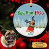 Christmas Dog Pug Bah Humpug Personalized Circle Ornament