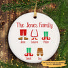 Christmas Family Feet Personalized Circle Ornament