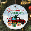 Christmas Grandma‘s Favorite Gifts Personalized Circle Ornament