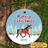 Christmas Horse Merry Christmas Personalized Circle Ornament