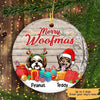 Christmas Merry Woofmas Personalized Circle Ornament