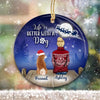 Christmas Night Life Is Better With Dogs Personalized Circle Ornament