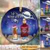 Christmas Night Life Is Better With Dogs Personalized Circle Ornament