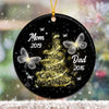 Christmas Tree Butterflies Memorial Personalized Circle Ornament