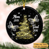 Christmas Tree Butterflies Memorial Personalized Circle Ornament