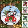 Christmas Truck A Girl And Her Dogs Personalized Circle Ornament