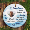 Cloudy Sometimes I Just Look Up Memorial Personalized Circle Ornament