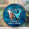 Colorful Butterfly Photo Memorial Circle Ornament
