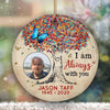 Colorful Tree Photo Memorial Personalized Circle Ornament