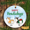 Corgi Christmas Personalized Circle Ornament