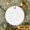 Couple With Peeking Dog Christmas Personalized Circle Ornament