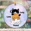 Cute Cats Pile Personalized Circle Ornament