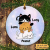 Cute Cats Pile Personalized Circle Ornament