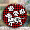 Dachshund Dog Paw Checkered Pattern Personalized Circle Ornament