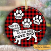 Dachshund Dog Paw Checkered Pattern Personalized Circle Ornament