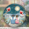 Dad Mom Moon Memorial Personalized Circle Ornament