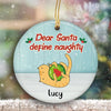 Dear Santa Define Naughty Cats Christmas Personalized Circle Ornament