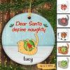 Dear Santa Define Naughty Cats Christmas Personalized Circle Ornament