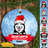 Dear Santa Define Naughty Dogs Personalized Dog Decorative Christmas Ornament