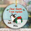 Dear Santa I Can Explain Corgi Christmas Personalized Circle Ornament