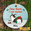 Dear Santa I Can Explain Corgi Christmas Personalized Circle Ornament