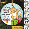 Dear Santa I‘m Cute Cat Personalized Circle Ornament