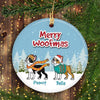 Dog Boston Terrier Circle Personalized Decorative Christmas Ornament