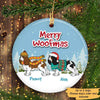 Dog Cavalier King Charles Spaniel Merry Woofmas Circle Personalized Decorative Christmas Ornament