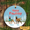 Dog Christmas Boxer Personalized Circle Personalized Decorative Christmas Ornament