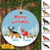 Dog Christmas German Shepherd Personalized Circle Personalized Decorative Christmas Ornament