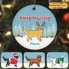 Dog Christmas Golden Retriever Personalized Circle Ornament