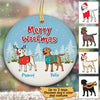 Dog Christmas Labrador Personalized Circle Ornament