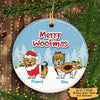 Dog Christmas Yorkie Personalized Circle Personalized Decorative Christmas Ornament