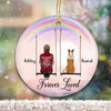 Dog Memorial Rainbow Swing Personalized Circle Ornament