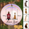 Dog Memorial Rainbow Swing Personalized Circle Ornament