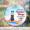 Dog Rainbow Bridge Memorial Personalized Circle Ornament