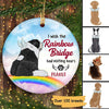 Dog Rainbow Bridge Memorial Personalized Circle Ornament