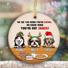 Dog See You Eating Snacks Circle Personalized Decorative Christmas Ornament