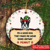 Dog Shaming Christmas Personalized Circle Ornament