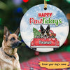 Dogs Howliday German Shepherd Personalized Circle Ornament