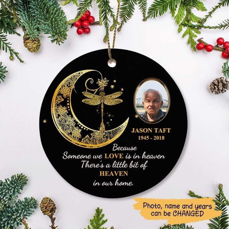 Dragonfly Moon Personalized Circle Ornament