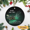 Dragonfly Wings Personalized Memorial Circle Ornament