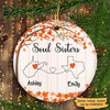 Fall Besties Long Distance Relationship Gift Personalized Circle Ornament