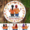 Fall Season Besties Personalized Circle Ornament