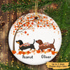 Fall Season Dachshund Personalized Circle Ornament