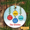 Family Members Ornament Christmas Personalized Circle Ornament