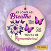 Family Memorial As Long As I Breathe Personalized Circle Ornament